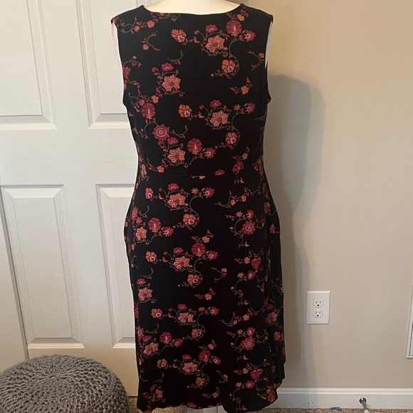 Terra Floral Knit Dress Large Knee-Length Cotton - Picture 8 of 11